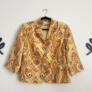 Amanda Smith Yellow and Brown Paisley Silk Jacket